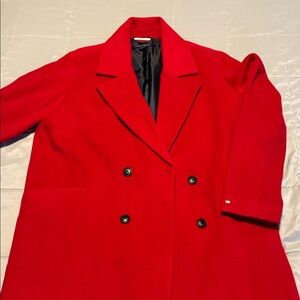 Tommy Hilfiger Women's Red Double-Breasted Coat
